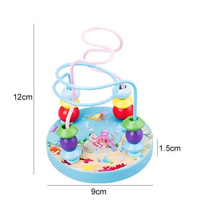 Wooden Bead Toys Smooth Cartoon Ocean Pattern Children Montessori Early Educational Puzzle Toy Roller Coaster Bead Toy Gift TMZ