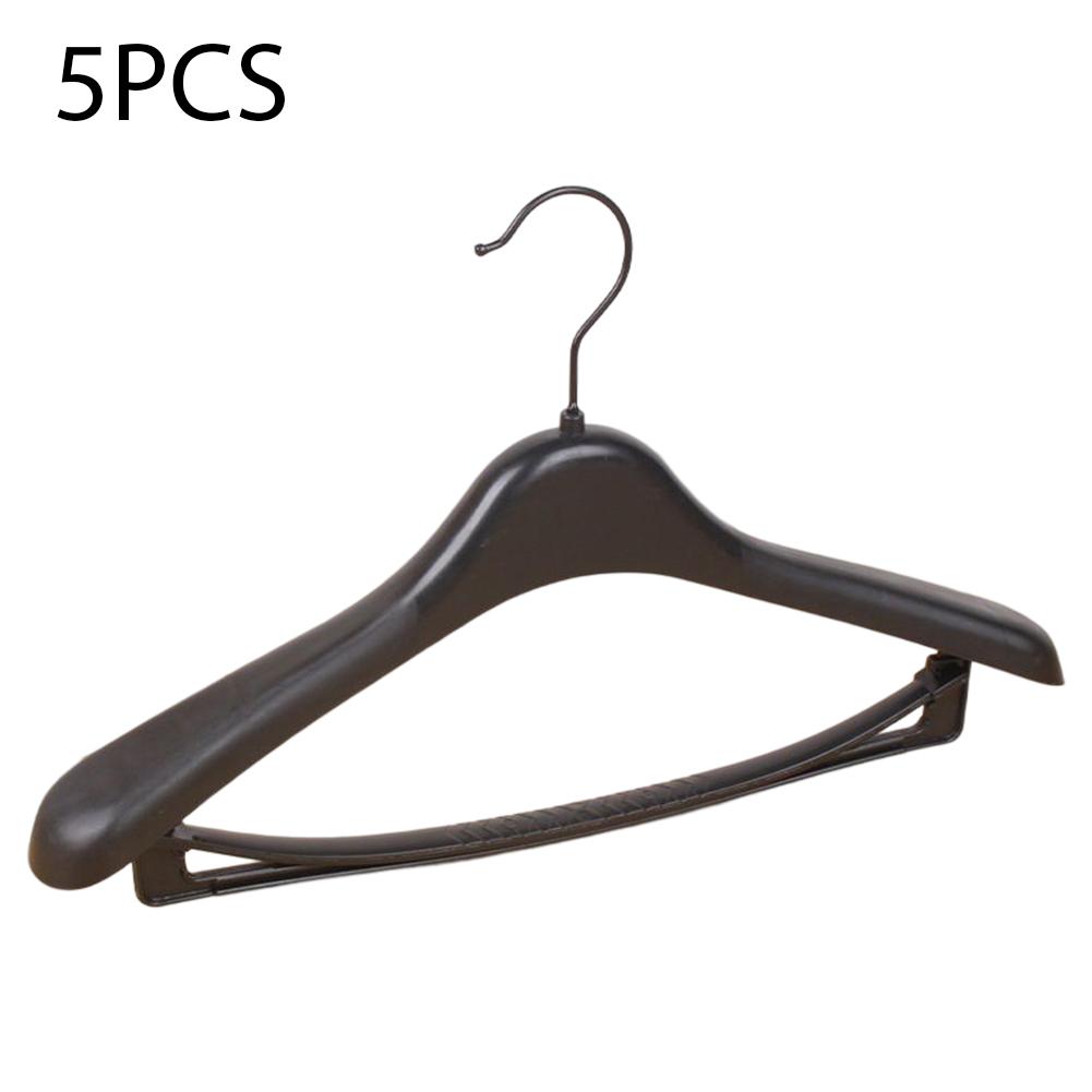 

Wide Shoulder Plastic Clothing Hanger Suit Clothes Hanger Seamless Coat Drying Racks Wardrobe Room Storage Organizer 5PCS