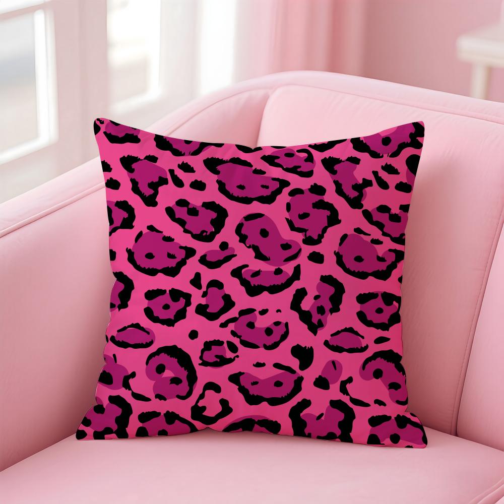leopard print texture Cushion Cover Pillow Case Soft Friendly Fabric Concealed Zipper