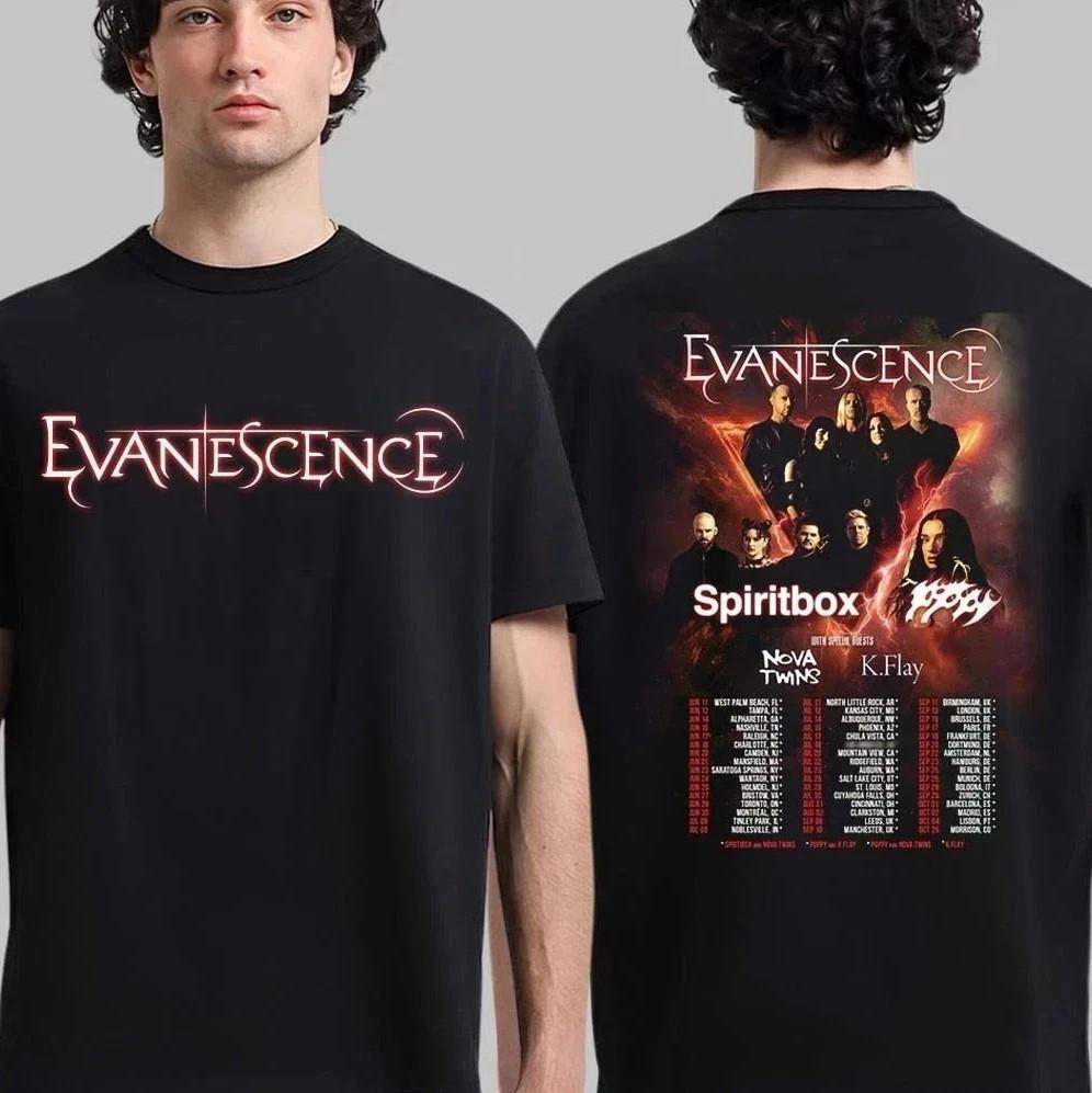 Evanescence 2026 World Tour T-Shirt Band Graphic Concert Fan Tee S-5XL Unisex T-Shirt L