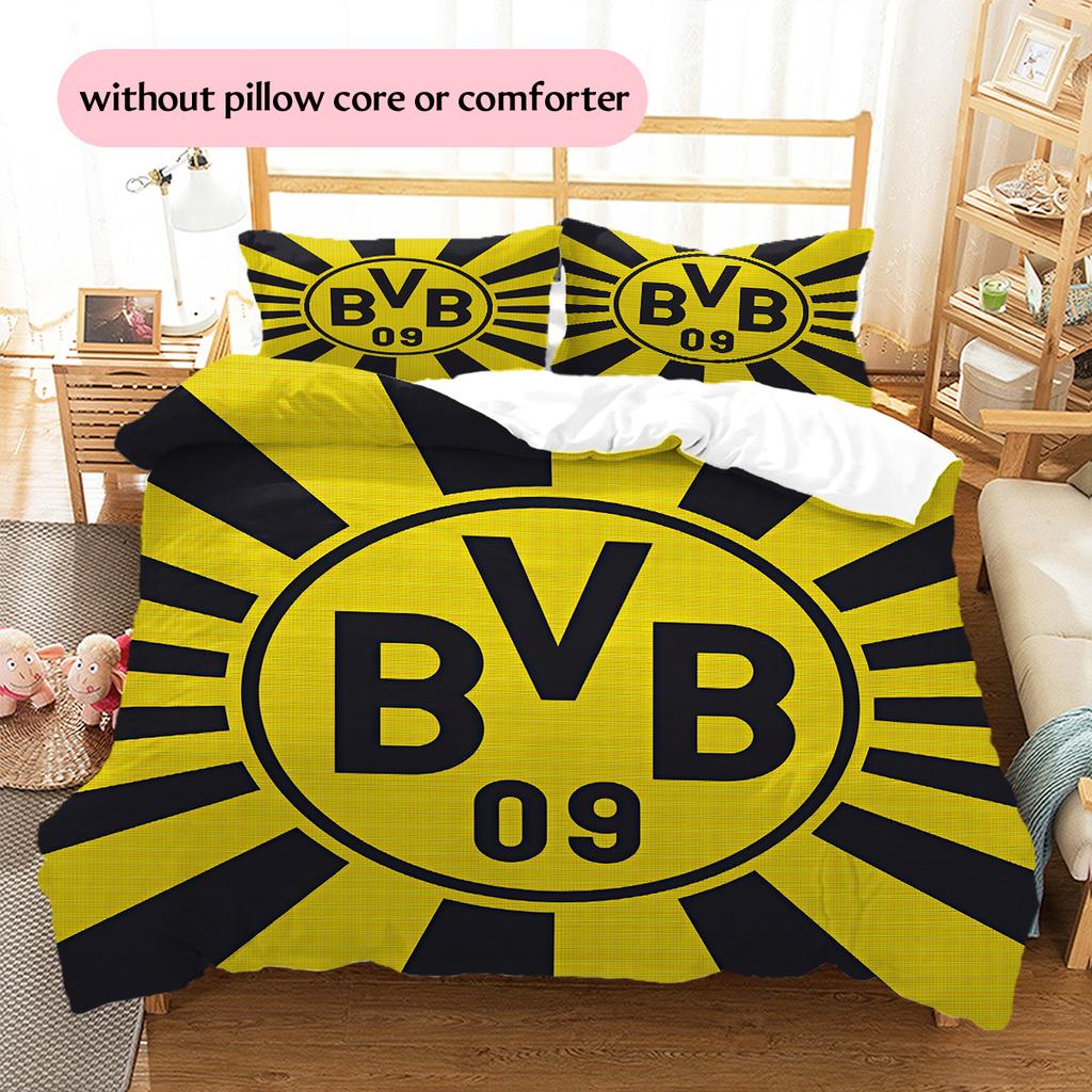 Borussia Dortmund  Set Copripiumino con Fantasia  Decorazione per la Casa  Regalo (1 * copripiumino + 2 * federe senza imbottitura)
