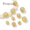 6mm 8mm 10mm Spacer Beads 18K Gold Plated Brass Zircon Bead,Separator For Bead,DIY Jewelry Making Supplies,Bracelets Accessories