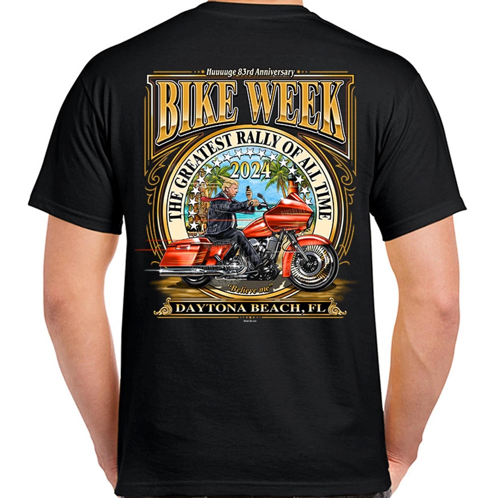 2024 Bike Week Daytona Beach Tweetin Trump Biker T-Shirt M