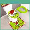Capa de Assento Sanitário e Tapete Festivo Verde Grinch Conjunto de Decoração de Banheiro de Natal