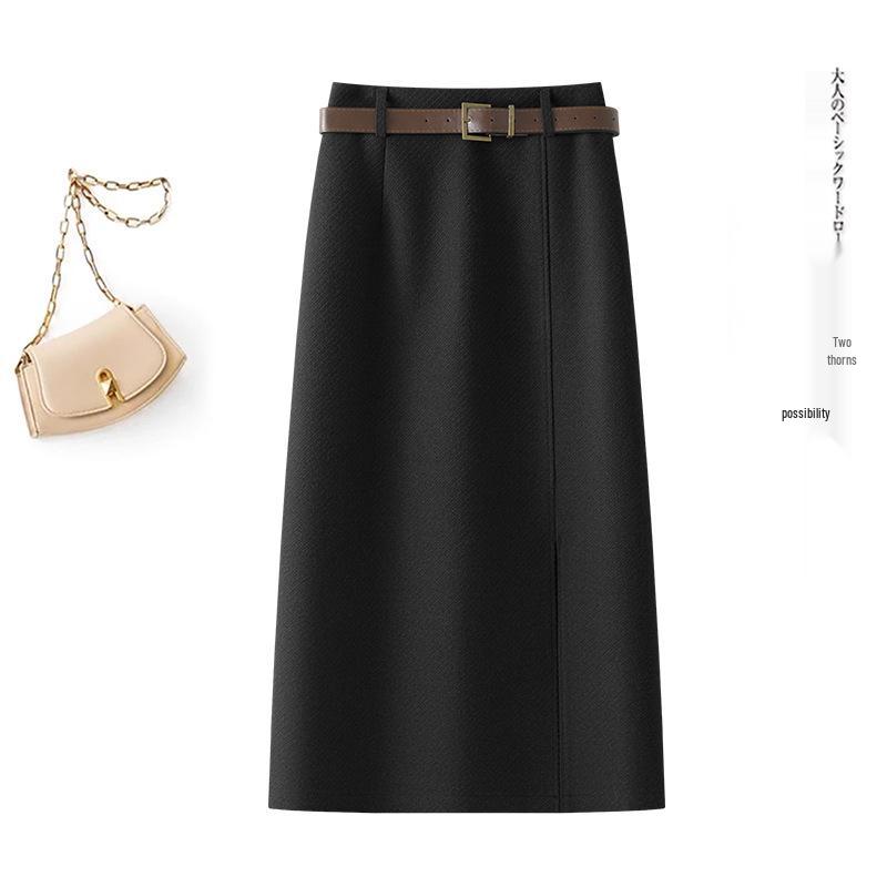 Woolen High-Waist A-Line Midi Skirt for Women - Winter 2025 Collection