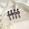 Korean Dongdaemun 925 Sterling Silver Opal Waterdrop Studs with Sparkling Diamonds
