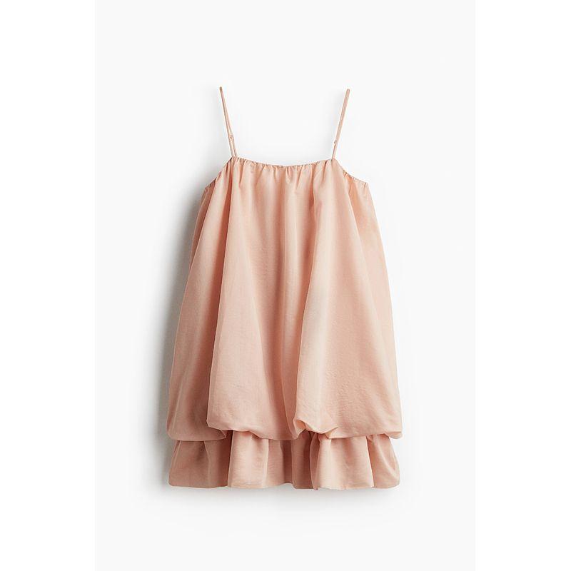 

HM Women s Clothing Collarless Dress 2025 Summer New Arrival Dating Wear Bubble Bud Skirt Dress 1289445 Soft Pink 160/88(S)