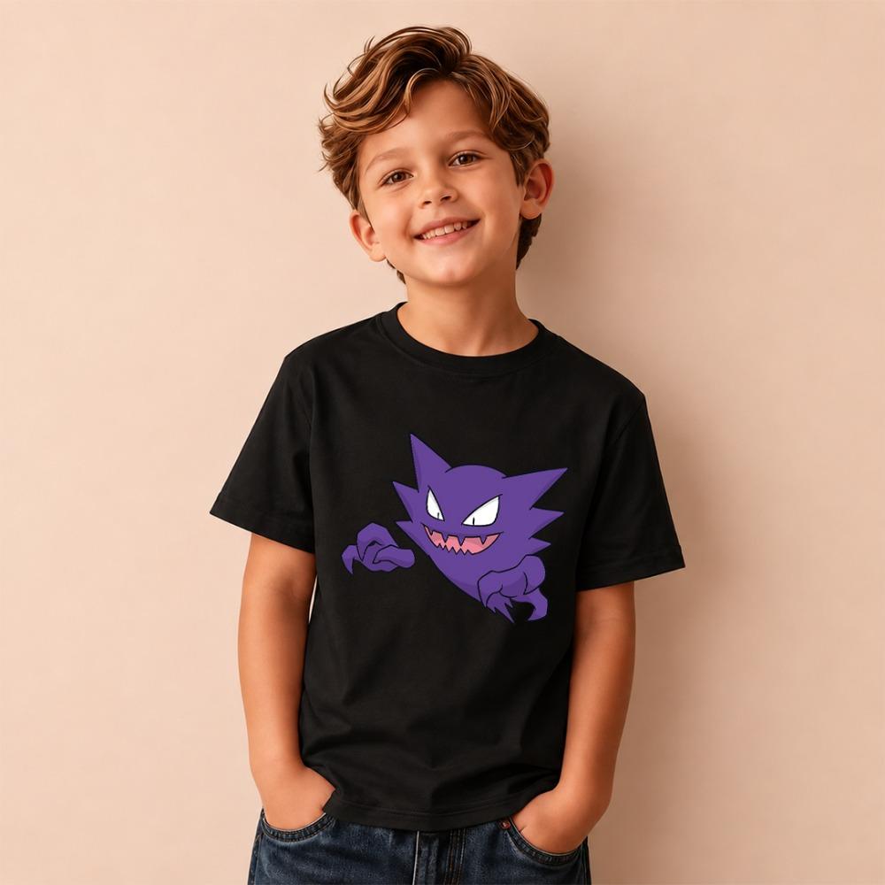 Kids T-shirt Pokemon Haunter Print Short Sleeve Tee Boys Girls Casual Tops Birthday Gift
