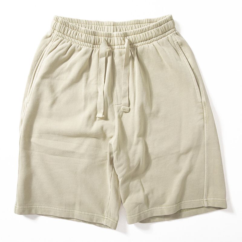 Japanese-Style Men s Summer Shorts, Heavy-Duty Washed Vintage Cotton Terry Sweatpants, Fashionable Loose Straight Five-Point Pants Light Khaki L