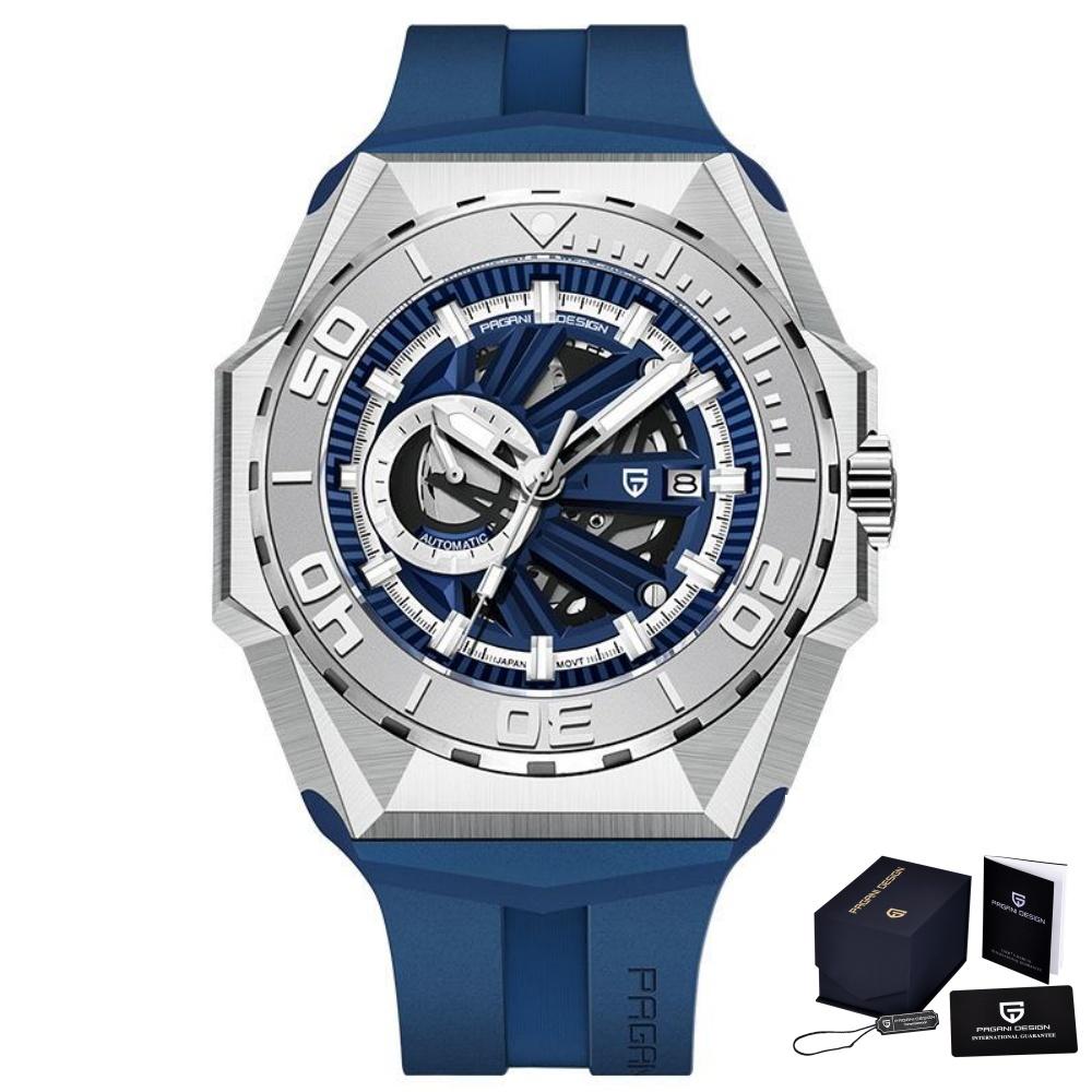 PAGANI DESIGN New Skeleton Men's Mechanical Watch MIYOTA 8217 Movement Luxury Automatic Watch Men's 100M Waterproof Reloj Hombre