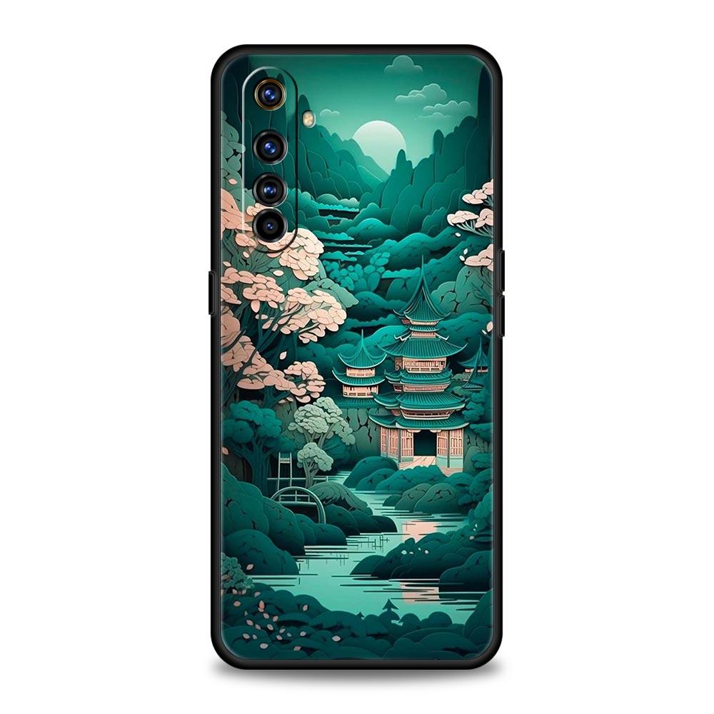 For Realme GT Neo 2 3 3T 5 Phone Case For Realme 12 11 5G 10 9 8 5G 7 6 GT5 GT3 GT2 Pro C21 C11 C25 C35 Cover Japanese Landscape