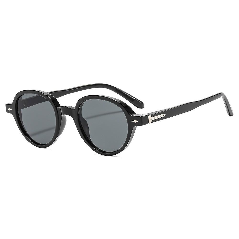 

Sunshade Men Round Frame Sunglasses With Uv400 Protection For Outdoor Sports Black GrayLens