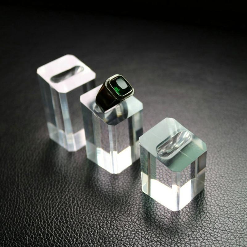 3Pcs Acrylic Ring Presentation Stands Sleek Jewelry Organizers Ideal for Jewelry Stores and Personal Collections