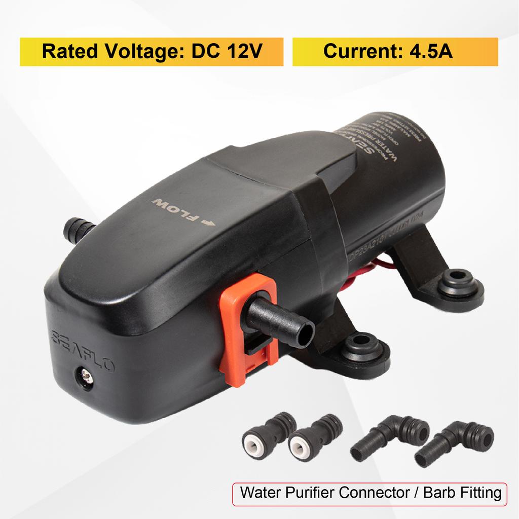 23A RV Mini Diaphragm Pump DC 12V 24V Self Priming Water Pump RV Fresh Water Pressure Pump On Demand