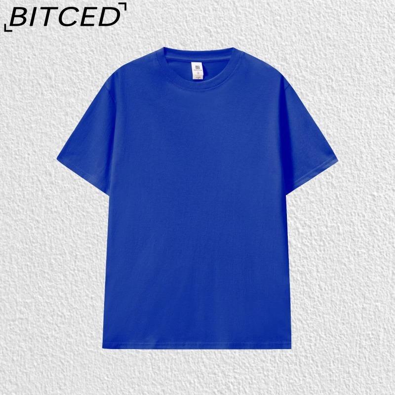 BITCED Cotton Short Sleeve T-shirt Men's Fashion Loose Half Sleeve Shirt Printed Compassionate Shirt