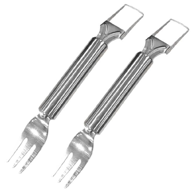 Stainless Steel 2 in 1 Watermelon Fork Slicer Tool Kitchen Fruit Cutting Fork Watermelon Cutting Tool Easy To Use