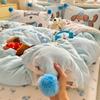 Thickened Milk Fleece Bed Four-Piece Set, Bedding Children'S Coral Flannel Towel Embroidered Quilt Cover, Bed Sheet Three-Piece Set