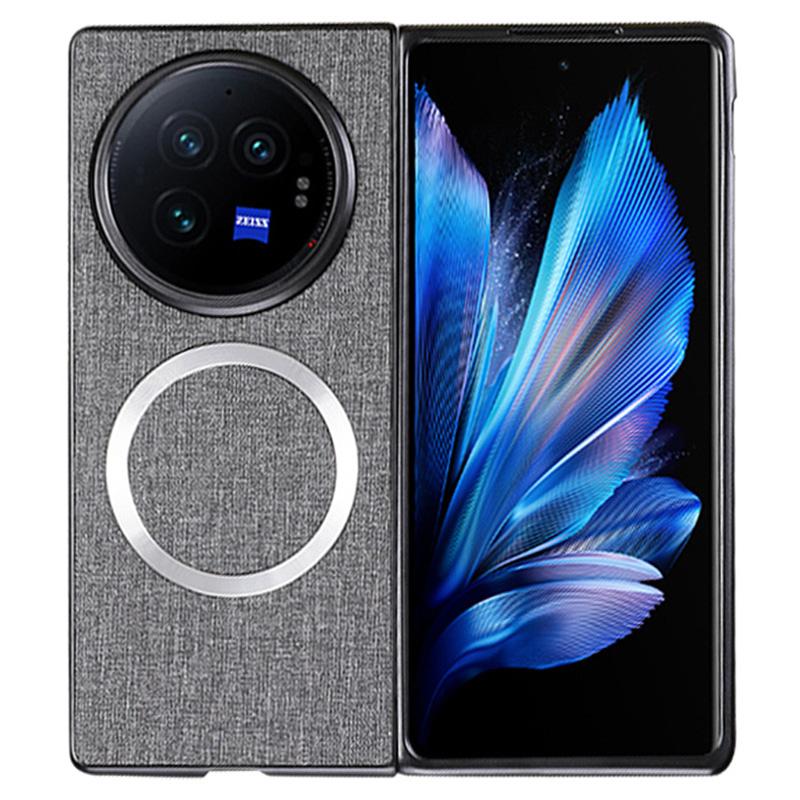 For vivo X Fold3 Pro Case Drop-proof TPU+Cloth Back Phone Cover Magnetic Case