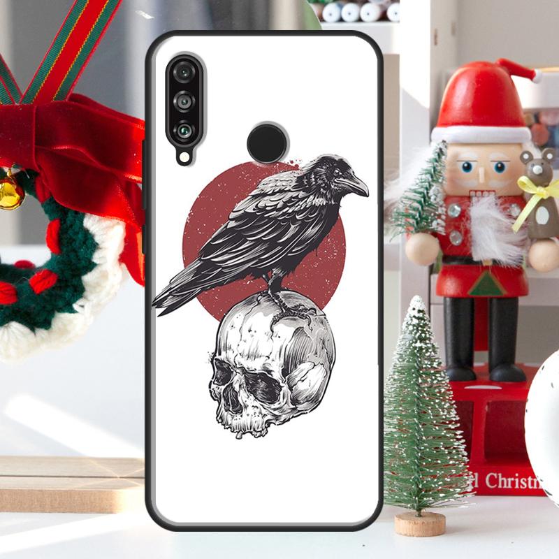 Crow Raven Dark Skull For Huawei Nova 7i 8i 11i 12i 12s Y73 Y70 Y90 Y60 Y72 Y61 Y91 9 10 SE P30 Pro P40 Lite Case