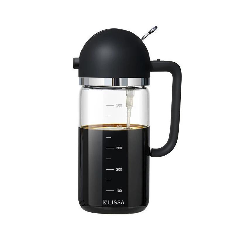 

550ML Dual-purpose Fuel Spray Bottle Large Capacity Oil Spray Bottle Air Fryer Glass Oil Dispenser Kitchen Tools чёрный