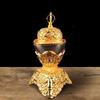 Tibetan Tribute Buddhist Bowl, Golden Tibetan Furnishing, Toba Tantric Alloy Handicraft, Buddhism Collection, Home Gift