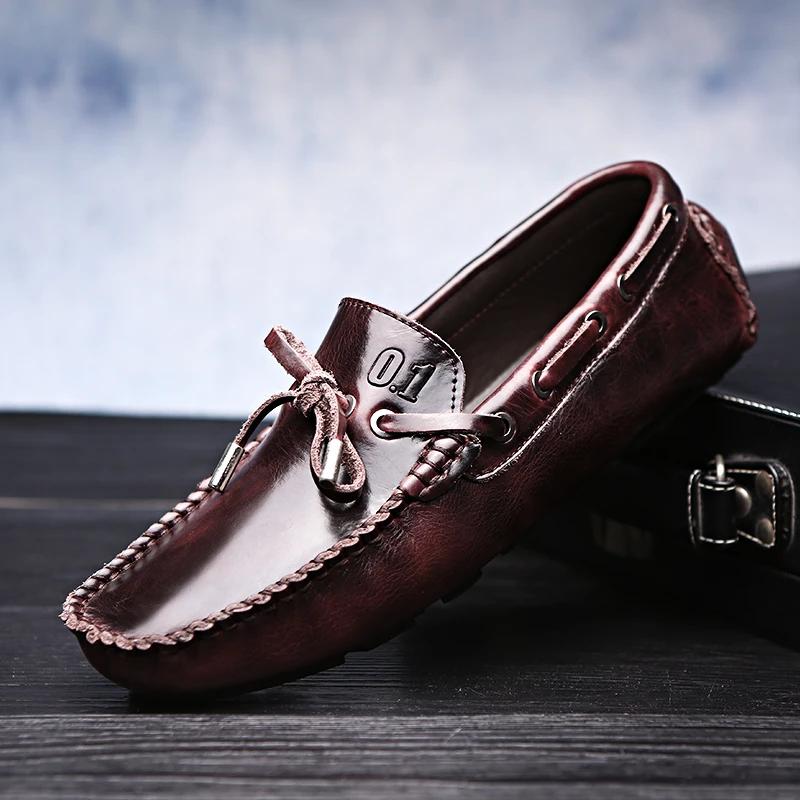 Men Loafers Soft Moccasins Summer Shoes Man High Quality Mens Shoes Casual Suede Genuine Leather Driving Flats