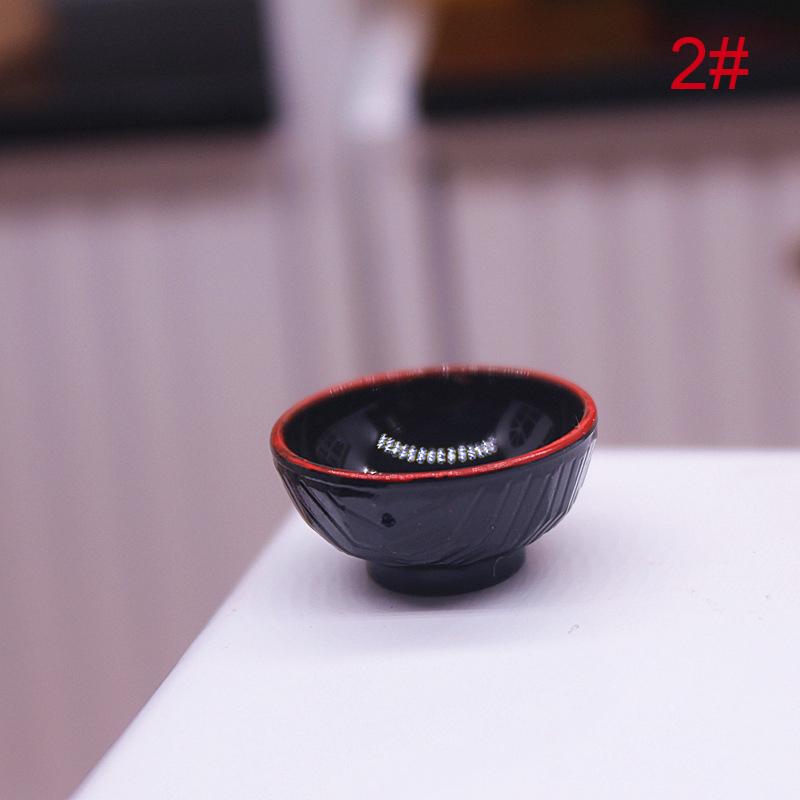 1:12 Dollhouse Miniature Dish Chopsticks Tray Bowl With Cover Tableware Model Kitchen Living Scene Decor Toy