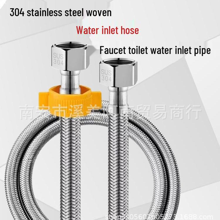 304 Edelstahl Hochdruck-Wassereinlassschlauch für Armaturen und Toiletten - Kalt/Warm Explosionsgeschützt Flexibler Geflochtener Schlauch