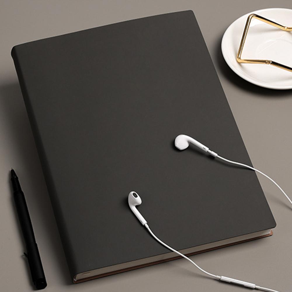 

(Бесплатная гравировка логотипа.) Блокнот А4 из толстой мягкой кожи, горизонтальная линия/пустой/Корнеллский блокнот, блокноты для учащихся по предметам, выдержки, протоколы рабочих совещаний horizontal line чёрный