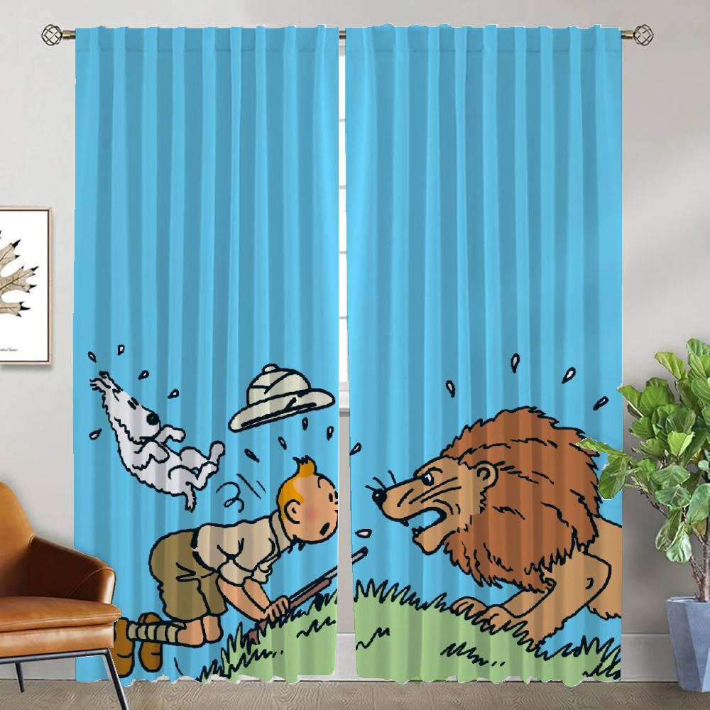 Tin-tines Blackout Curtain for Room 2 Panel Elegant Room Curtains Partition Shades Home Interior Curtains Halloween Decoration