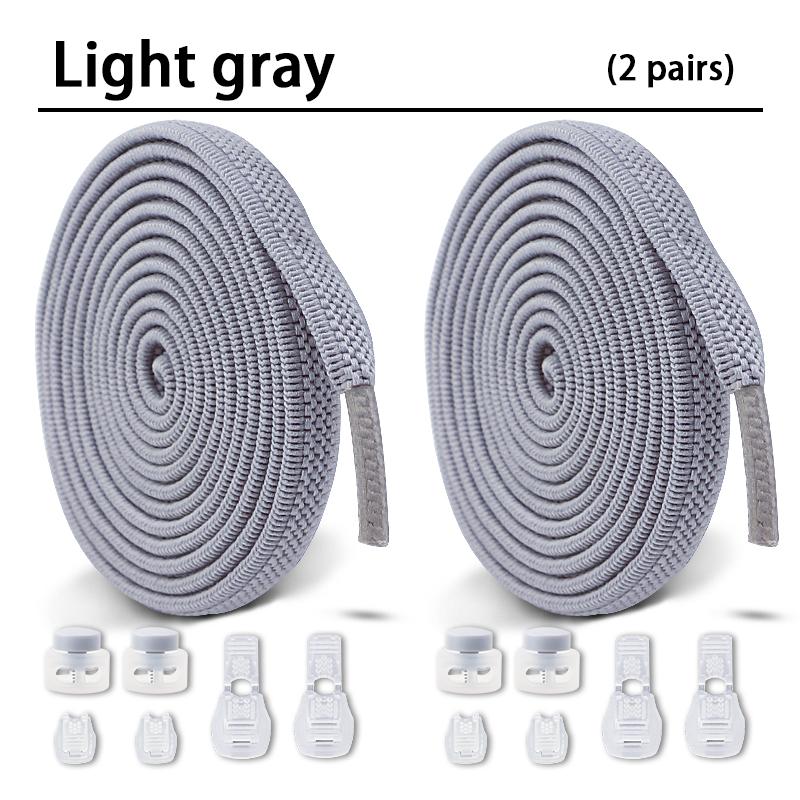 1Pair/2Pair NEW Elastic Shoe Laces Flat Shoelaces Without Ties Kids Round Snap Lock  Adult Quick Shoelace Shoe Accessories