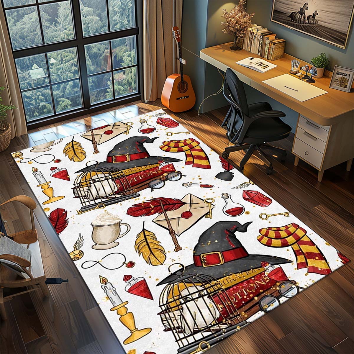 

Harry Potter Magic Owl Anime Rug Carpet Large Area Rug Non Slip Washable Floor Mat Gamer Room Bedroom Home Decor 60x90cm