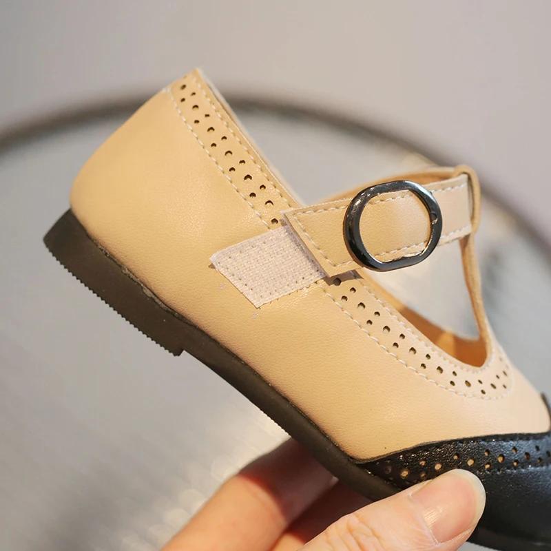 Kids Shoes Girls Shoe PU Leather Girls Dress Shoe Hollow Princess Shoes Girls Mary Jane Flats Kids