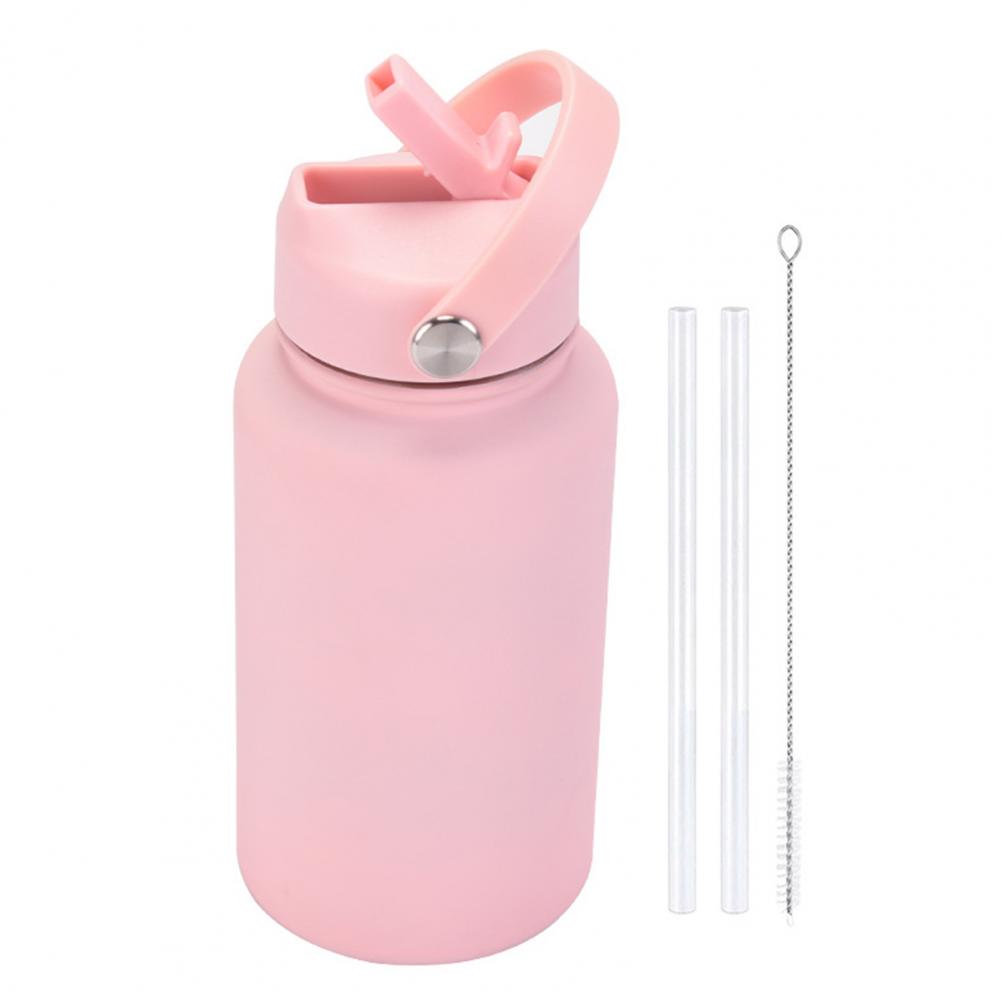 Sport Water Bottle Portable Sport Bottle Stainless Steel Sports Water Bottle with Straw Brush 650ml Portable Vacuum for Outdoor