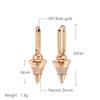 Unique Geometric Cone Drop Earrings For Women Trend  Rose Gold Color Natural Zircon Earrings Luxury Party Daily Jewelry