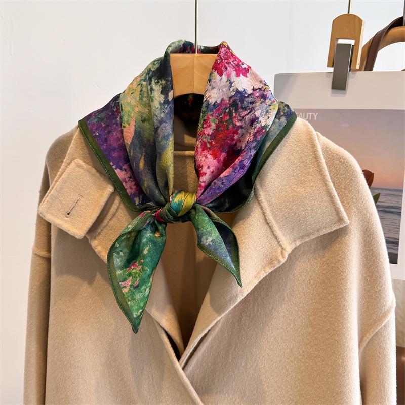 Women S Fashion Small Square Scarf For Spring Autumn Neck Protection