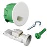 Zenitehc kit dcl : boite point de centre murs pleins ø 65mm avec fiche, douille e27 et crochet