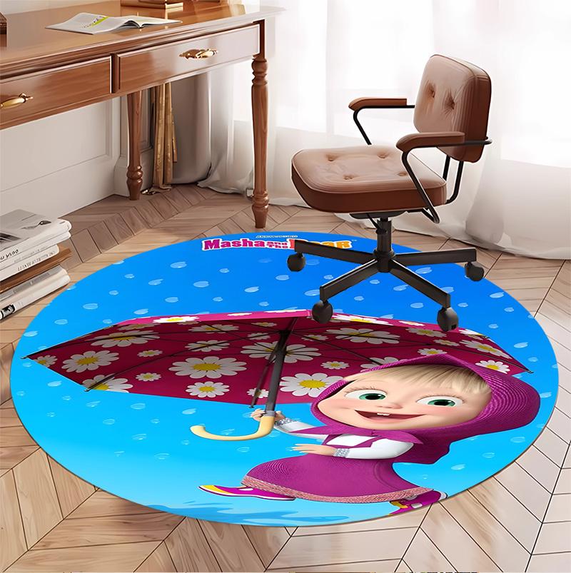 cartoon animation Pattern Round Rug, Indoor/Outdoor Mat, for Picnic, Gameroom, Bedroom, Office, Living Room, Home Decor Carpet, Birthday Gift
