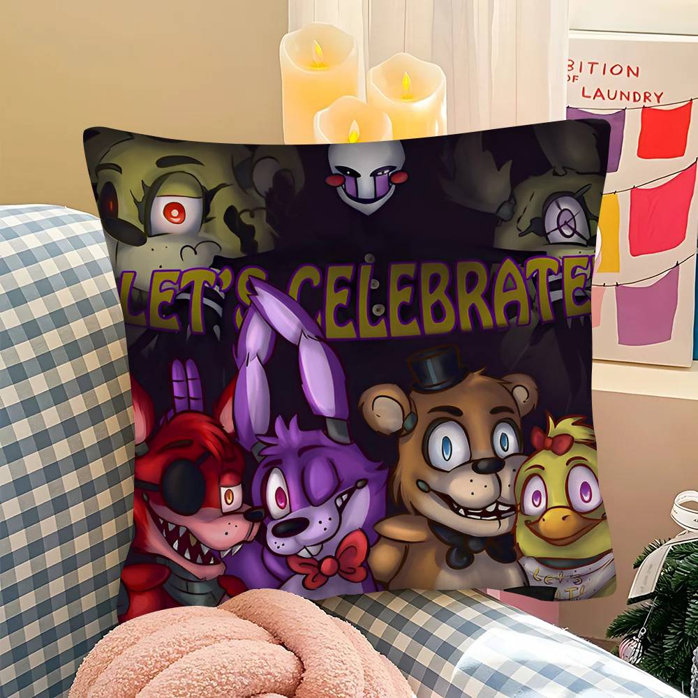 F-Five N-Nights At F-Freddys Game Pillow Case Square Pillow Bedroom Sofa Leisure Comfort Cushion Car Living Room Home Decoration