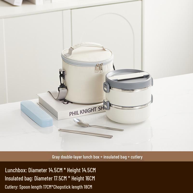 Stainless Steel Leak-Proof Insulated Lunch Box: Portable, Multi-Layer Bento for Students & Office Workers