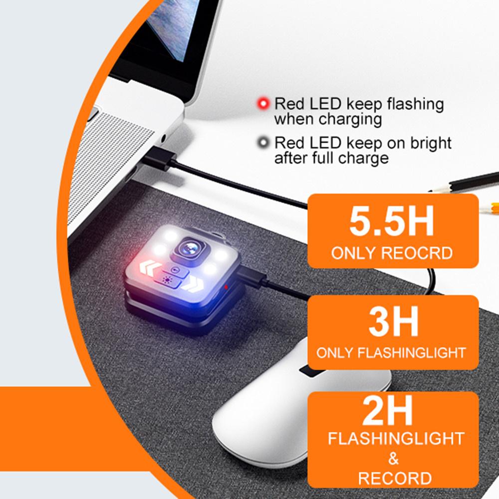 1080P with Audio and Video Recording, Mini Outdoor Sports Wireless Wearable Video Recorder, 3 LED Modes Flashlight HeadLamp Record Waterproof Cam
