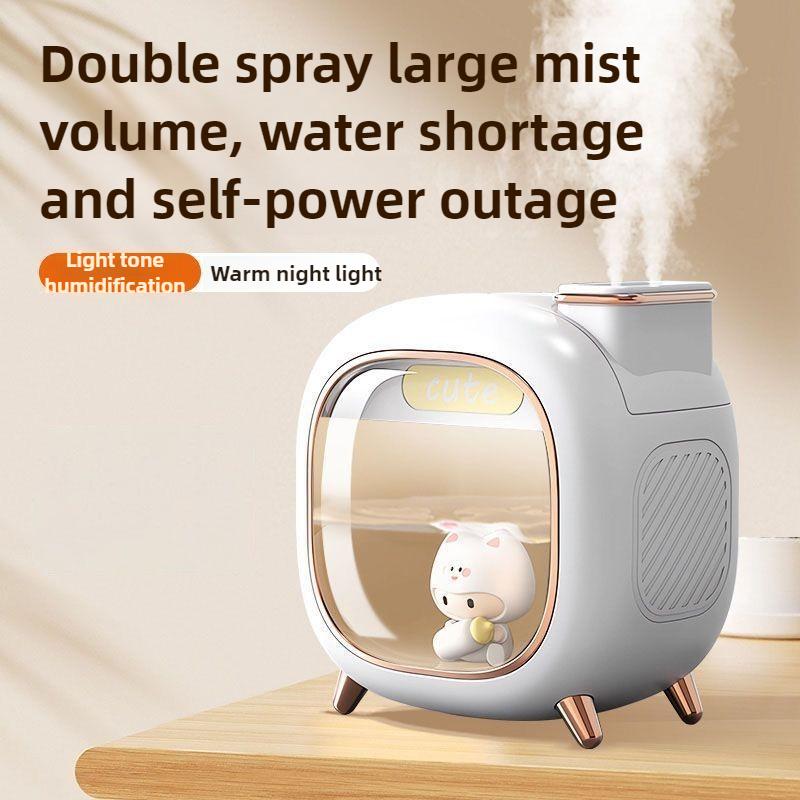 Multifunctional Humidifier Plug-in 500mL Small Mist Volume Household 2.8W Silent and Cute Aromatherapy Humidifier Dual Spray