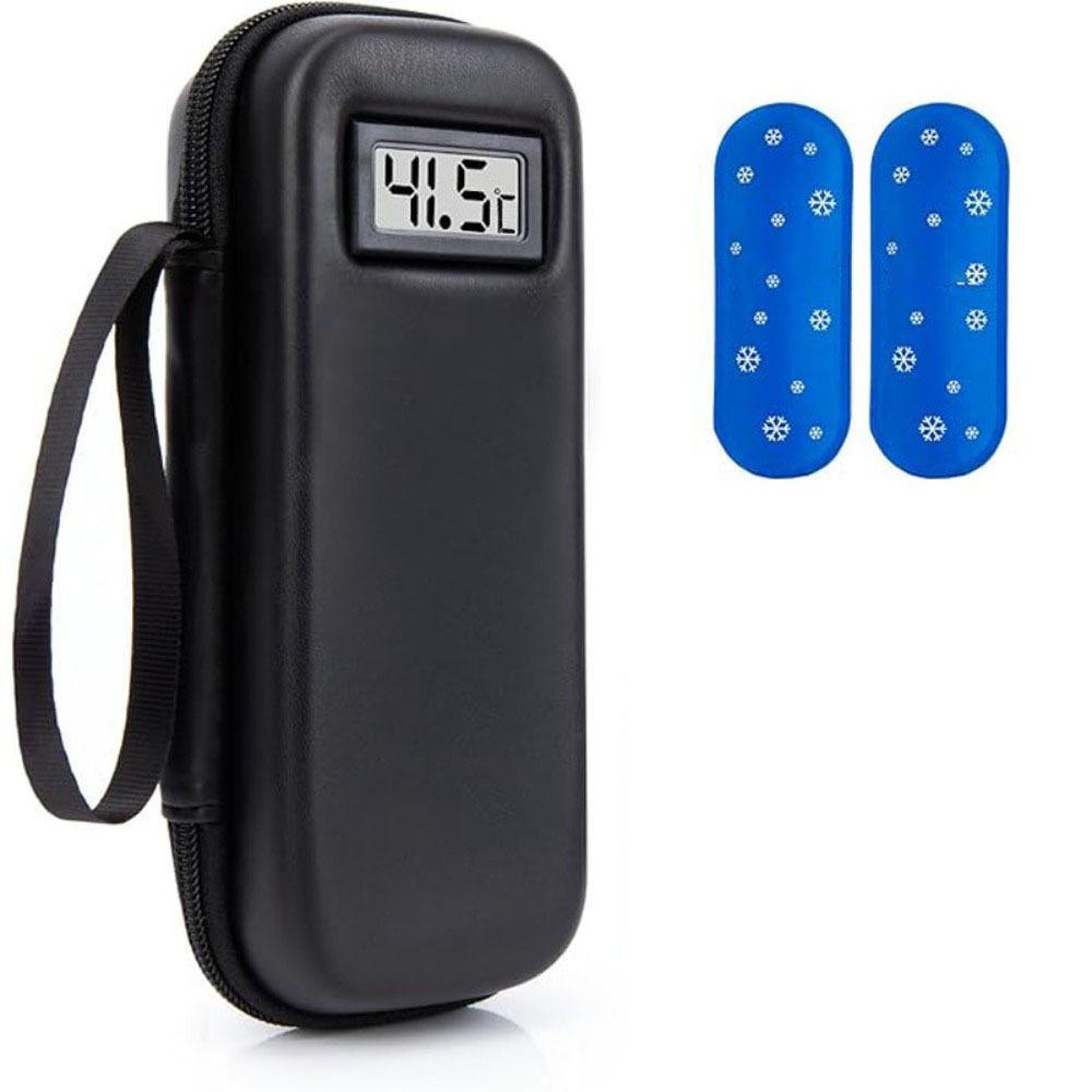 Insulin Cooler Travel Case Waterproof Insulin Cooling Bag with Thermometer Display Medicine Organizer Bag for Diabetics