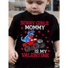 Europäische Größen Kinder Valentinstag Jungen Baumwoll-T-Shirt SORRY MÄDCHEN MAMA IST MEIN VALENTIN Print Und Cooles Dinosaurier-Muster Print Für Bequem