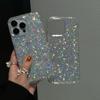 Large Glitter Flakes Phone Case for iPhone 11/14/15/17 Pro Max - Cute & Simple Design