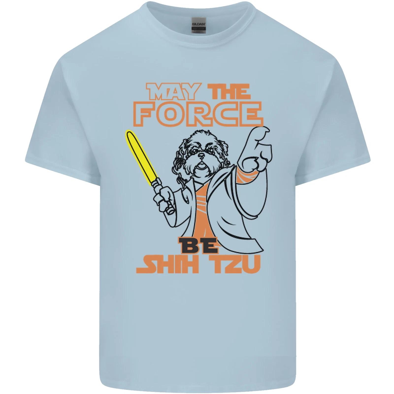 May the Force Be Shih Tzu Dog Funny Kids T-Shirt Childrens S