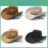 Western Mens Suede Cowboy Hat With Metal Buckle For Autumn Winter Elegant Style