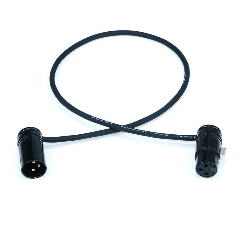 Low Profile 3 Pin Xlr Connector Cable Right Angle L Shape Plug Microphone Mixer Amp Professional Audio Line Male To Female