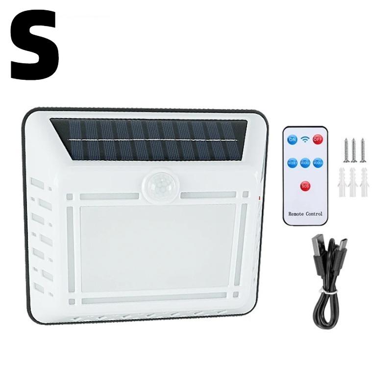 LED Solar Warm Light USB Rechargeable Floodlight Body Sensor Light Outdoor Wall Lamp House Garage Waterproof