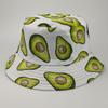 Fischerhut Avocado-Print Beidseitig Flacher Oberteil Atmungsaktiv UV-Schutz Sonnenschutz Dekorativ Erfrischendes Fruchtmuster Bucket Hat Kopfbedeckung